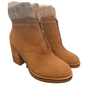 Chinese Laundry knit cuff heeled zip boot 7
